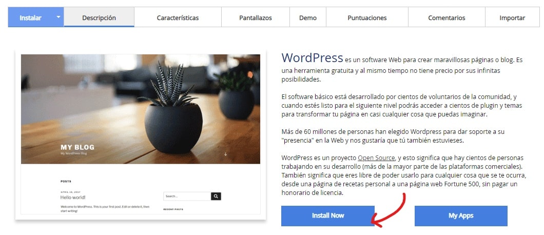 Si todavía no has instalado WordPress en tu dominio recién comprado: 